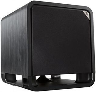 Polk Audio HTS 12 Powered Subwoofer, Power Port Technology, 12” Woofer, up to 400W Amp, Ultimate Home Theater Experience, Washed Black Walnut