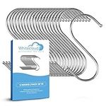 S Hooks for Hanging Clothes (10 Pack), Stainless Steel S Hooks Heavy Duty, Durable S Shaped Hanging Hooks, Kitchen Hooks for Utensils, Large S Hooks for Hanging Pots, 8.4 cm Multipurpose Metal Hooks