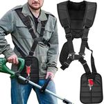 SUQ Trimmer Harness Strap with Double Shoulder,Convenient Strimmer Double Breasted Shoulder Harness Strap,Trimmers Strimmer Harness Lawn Mower Accessories,Adjustable for Brush Cutter Garden