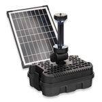 Blagdon Liberty Solar 500 Pond Fountain Pump & LED Light, for Small Pond and Water Feature,10w Solar Panel & 0.15w LED Light Ring, Float & Anchor Fittings, Flow Control, Intelligent Timing Options