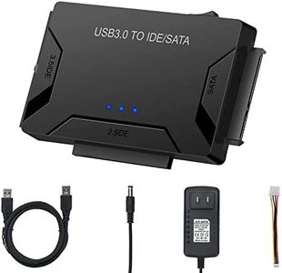 Lycaeus USB 3.0 to IDE/SATA Hard Drive Adapter, External Converter for 2.5" 3.5" IDE SATA HDD SSD DVD Optical Drive, Universal Hard Drive Reader w/12V 2A Power Supply Support 6TB