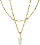 Ana Luisa Gold Layered Tate Necklace Set - Stylish 14K Gold Plated Pearl Necklace for Women - Hypoallergenic, Water-Resistant, Tarnish-Free - Women's Jewelry Layered Necklace Set - Women Gift Ideas