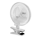 Comfort Zone 6 Inch Clip-On Fan Great for Table Tops, White