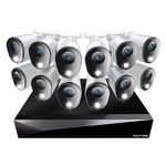 Night Owl Home Security Camera System 2 Way Audio 20 Channel DVR with (12) Indoor / Outdoor 1080P HD Deterrence Cameras and 1TB Hard Drive (Add up to 4 Wi-Fi Cameras) (12