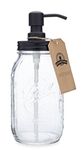 Quart Size Mason Jar Soap and Lotion Dispenser - Black - by Jarmazing Products Rust-Proof Stainless Steel