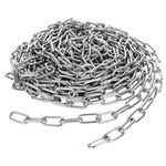 JMIATRY 8 Metres Length 304 Stainless Steel Chain, 3mm Heavy Duty Chain Links, Galvanized Steel Welded Link Chain Lift for Fence Gate, Garage Doors, Swing Chain and Bicycle Security Lock