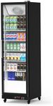 Commercial Refrigerator, 1 Door Display Fridge Merchandiser Upright Beverage Cooler, Single Glass Door Fridge with LED Light, Adjustable Shelves