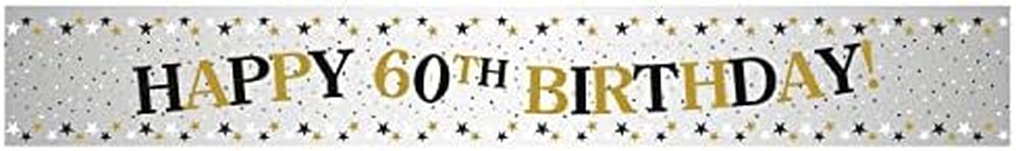 Amscan 9913793 - Sparkling Celebration 60th Birthday Foil Banner Party Decoration - 2.7m