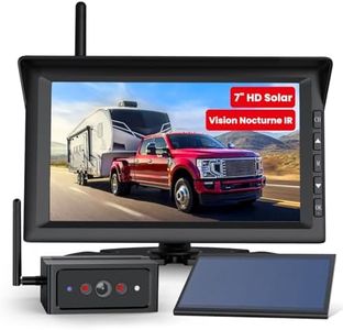 AUTO-VOX Camera de Recul sans Fil avec 7 Pouces 1080P Moniteur，Caméra de Recul Supportant en 2 Caméras，Caméra de Recul Camping Car Vision Nocturne IR，Convient pour Voiture/Remorques/Camion/Caravane