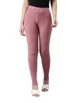 GO COLORS Women Solid Mauve Ankle Length Leggings Slim Fit (S)