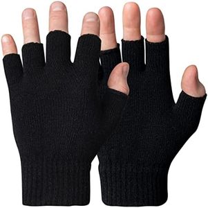 Tenfingers Fingerless Gloves For Men And Women | Winter Knitted Mens Fingerless Gloves Thermal With Soft Lining | Insulated Knit Thermal Fingerless Gloves Men