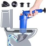 Air Power Toilet Plunger Gun, Drain Clog Remover Tools, High Pressure Drain Blaster Gun Powerful Toilet Plunger-Blue for Bath/Toilet/Sink/Floor Drain/Kitchen Clogged Pipe