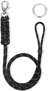 LIUGX Braided Badge Lanyard for ID Card Holder Keys Office Adjustable Lanyard Keychain Holder Neck Strap for Men& Women, Black&white, Medium