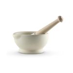 Milton Brook Pestle and Mortar, Vitrified Porcelain, Size 2, 13.35cm Diameter, White