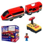 OBEST Land Train Toy, Battery Operated Action Train (Magnetic Connection) Compatible with Brio Fits Thomas Fits, Battery Operated Locomotive Train for Wooden Track - Toys for Toddlers