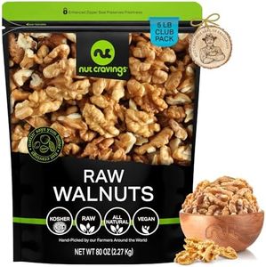 NUT CRAVINGS - Raw Walnuts Halves & Pieces, Unsalted, Shelled, (80oz - 5 LB) Bulk Nuts Packed Fresh in Resealable Bag - Kosher Healthy Snack, Natural Keto Vegan - Ideal for Trail Mixed Nuts