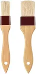 Pastry Brush-Basting Brush for Cooking,2 Pc Boar Bristles Food Brush for BBQ,Beech Wooden Handle Butter Brush for Baking/Spreading Marinade/Sauce/Oil/Egg/Kitchen Brushes for Cooking(1 &1 1/2 inch)