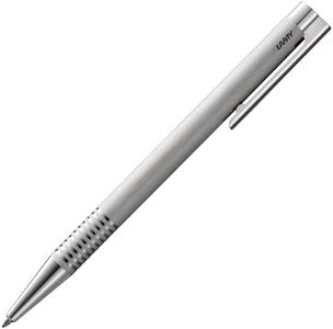 LAMY logo brushed - Ballpoint Pen in an elegant & robust stainless steel case - line width M - including large capacity refill LAMY M 16 in black