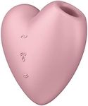 Satisfyer Cutie Heart Air-Pulse Vibrator with Clitoral Stimulation - Clit Sucking Dildo + Vibration - Adult Sex Toy, Female Pleasure Device, Waterproof, Rechargeable (Pink)