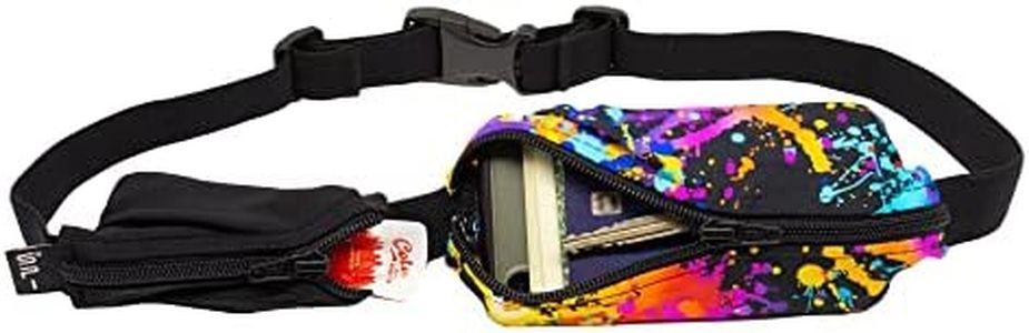 SPIbelt Adult Double Pocket Running Belt,Women Men, Expandable Pockets, Adjustable Waist, No Bounce, Rave with Black Zipper, X-Large