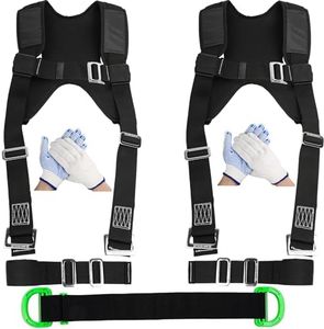 Furniture Moving Straps with Chest Buckle, 2-Person Lifting and Moving System, Adjustable Carrying Moving Shoulder Strap for Furniture, Appliances, Mattresses Heavy Objects up to 1000lbs