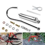 FLYPIG Long Silver Muffler Exhaust Pipe For 66CC 80CC 2-Stroke Engine Motorized Bicycle