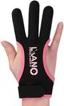 LWANO Archery Gloves Leather Practice Hunting Three Finger Protector for Youth Adult Beginner (pink, Small)