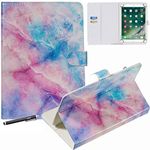 7 Inch Universal Case, Newshine PU Leather Stand Cover for Galaxy Tab 7.0, Kindle Fire 7, RCA Voyager, Huawei, Google and Other 6.5"-7.5" Tablet - Pink Blue Marble