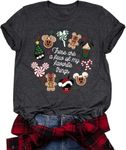 It's The Most Wonderful Time Christmas Shirts Women Santa Snowman Reindeer T-Shirts Xmas Graphic Tee Holiday Tops, 269grey, Large