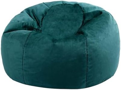 icon Aurora Velvet Bean Bag Chair, Teal Green, Large Lounge Chair Bean Bags for Adult with Filling Included, Velvet Adults Beanbag, Boho Room Decor Living Room Furniture Bean Bag Chairs