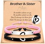 UPROMI Brother Gifts from Sister, Brother and Sister Bracelets Birthday Christmas Gifts for Brother Sister Adult Older Big Brother Little Sister Gifts Valentines Day