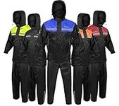 AAlpha Cycle Gear Rain Suit for Men & Women Jackets Pant Gear Reflective Rainsuit Waterproof (BLUE, X-LARGE)