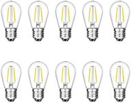 2W LED S14 Replacement Light Bulbs E27 Base Shatterproof Retro Edison Bulbs for Waterproof Outdoor Commercial String Lights (10pcs)