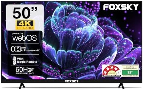 Foxsky 127 cm (50 inches)4K UHD QLED Smart TV (WebOS) TV 50FSVS (Black)