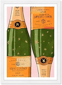 Wynwood Studio Drinks and Spirits Wall Art Framed Prints 'Shiny Champagne Home Décor, Orange, Green, 33270_13x19_SUPERB_PSW_NLC