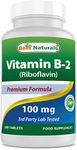 Best Naturals Vitamin B2 Riboflavin 100 mg 180 Tablets (180 Count (Pack of 1))