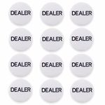 12-Pack Dealer Buttons - Poker Accessories, Casino Game Pucks, Texas Hold'em Button for Card Games, Bulk Vegas Night Playing Card Accessory