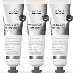 Boka Fluoride Free Toothpaste, Nano Hydroxyapatite Toothpaste, Appropriate for Sensitive Teeth, for Adult, Kids Oral Care - Whitening* Refresh Mint, 4 Fl Oz 3Pk US Manufactured