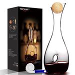 Wine Decanter by YOXSUNY with Cork Stopper and Brush Hand Blown Lead-Free Crystal Glass Snail Shape Wine Carafe, Decanter for Wine Great Gift for Wine Lovers