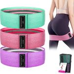 Resistance Bands Set,3 Packs Fabric Exercise Bands,Non-Slip Workout Bands,Elastic Bands for Exercise- Premium Fabric Booty Bands for Exercise Fitness, Pilates, Stretching