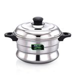 Next Future Idli Maker Stainless Steel | 3 plates, 12 Idlies | Small Idli Maker | Idly Pot, Steamer Cooking | High Shiny Polish | Kitchen Accessories Items (3 Plates (12 Idlies))