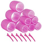 Hair Roller Sets,Self Grip 12 pcs,Salon Hair Dressing Curlers,DIY Hair Styles,Heatless Hair Curlers, Hair rollers for Long hair Medium hair Short hair,Lazy hair curle,Hair rollers with clips,Sungenol 2 sizes Hair Rollers in 1 set