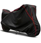 SKYCLUN Bike Cover Compatible for Hero Electric Photon LP | 100% Waterproof | Dust and UV Protection | Elastic Bottom | Triple Stitched | 5-Thread Interlock (Black & Red Piping)