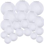 20 Pack Chinese White Paper Lantern Hanging Paper Lanterns White Round Paper Lanterns4” 6” 8” 10” 12” White Hanging Lanterns Wedding Party Decorations