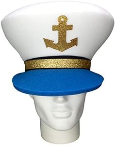 FOAM PARTY HATS: Captain Hat - Ocean Party Hat - Beach Decor Hat - Nautical Party Hat - Captain Hat for Kids and Men - Photo Booth Props