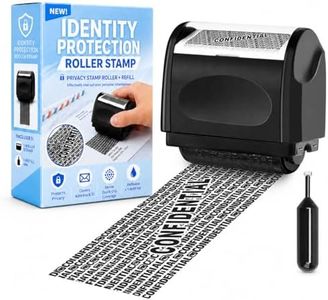 Identity Theft Protection Roller Stamp, 1 Refill Ink - Confidential Roller Stamp for Identity Protection & Security Stamps- Blocking Out Privacy Information and Guard Your Address and ID