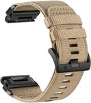 Zitel Band Compatible with Garmin Fenix 7X/7X Pro, Fenix 6X/6X Pro, Fenix 5X/5X Plus, Fenix 3/3 HR, Tactix 7, Enduro 2, Rugged Nylon 26mm Sport Strap (Coyote Tan)