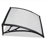 Yaheetech Front Door Canopy Outdoor Awning, Window Garden Canopy Patio Porch Awning, Rain Shelter Cover 120 x 80 cm Black