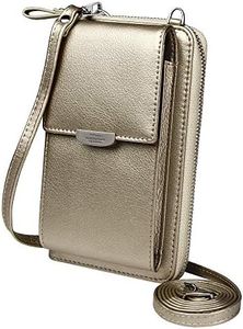 KUKOO Small Crossbody Bag Cell Phone Purse Wallet with Credit Card Slots for Women, A- Gold Zipper Upgraded Version, one_size