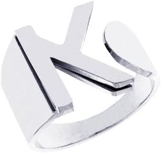 Stellazeta Anello Uomo e Donna Con Iniziale S, Anello Personalizzato Regolabile Adatto a Tutte le Misure - Anelli Anallergici Unisex con Iniziali Nome Colore Argento